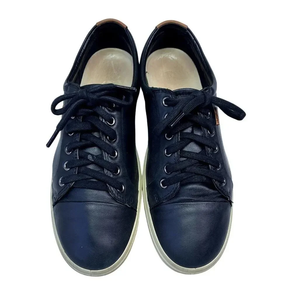 Ecco Sneakers Mens US:9  EUR 42 Black Activewear Leather Lace Up Low Top